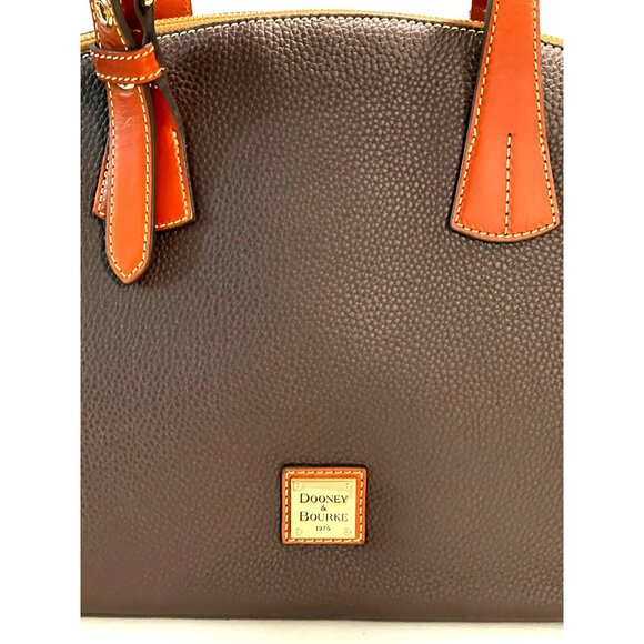 Dooney & Bourke Trina Brown Satchel Crossbody Bag Pebble Leather NEW - Picture 3 of 12